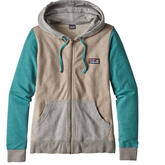 Patagonia Tops - Patagonia Women’s Two-Tone Gray and Teal Zip Up Hoodie